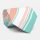 Mint Green en Peach Modern Stripes Stropdas (Opgerold)