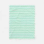 Mint Green en White Chevron Pattern Fleece Deken (Voorkant)
