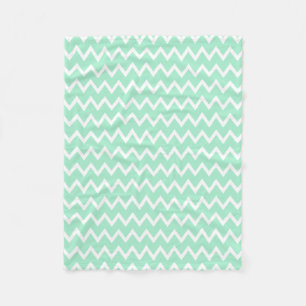 Mint Green en White Chevron Pattern Fleece Deken