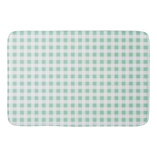 Mint Green en White Gingham Badmat (Voorkant)