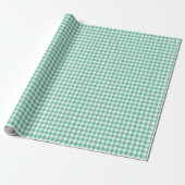 Mint Green en White Gingham Cadeaupapier (Uitgerold)