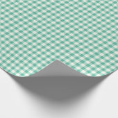 Mint Green en White Gingham Cadeaupapier (Hoek)