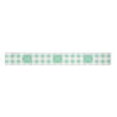 Mint Green en White Gingham, Uw Monogram Lint (Voorkant)