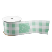 Mint Green en White Gingham, Uw Monogram Lint (Spoel)