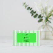 Mint Green en White Stripes Pattern Visitekaartje (Staand voorkant)