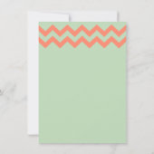 Mint Green et Coral Chevron Faire-part de mariage (Dos)