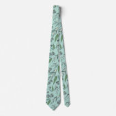 Mint Green Eucalyptus Greenery Pattern Stropdas (Voorkant)