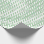 Mint-Green Faux Glitter & White Ikat Chevron Cadeaupapier (Hoek)
