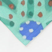 Mint Green Festive Floral Print Fleece Deken (Hoek)