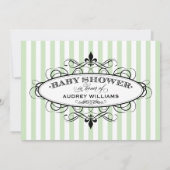  Mint Green Fleur de Lis Frans Baby shower Kaart (Achterkant)