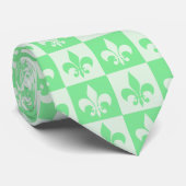 Mint Green Fleur de lis Stropdas (Opgerold)