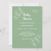 Mint Green Floral  Baby shower Kaart (Voorkant)