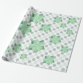 Mint Green Floral Cadeaupapier (Uitgerold)