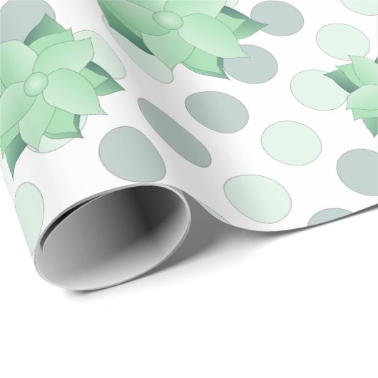 Mint Green Floral Cadeaupapier (Rol Hoek)