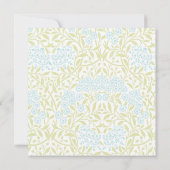 Mint Green Floral Damask Christening Kaart (Achterkant)