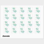 Mint Green Floral Hartelijk dank Vierkante Sticker (Vel)