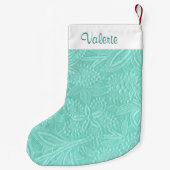 Mint Green Floral Kleine Kerstsok (Achterkant)