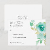 Mint Green Floral no Meal RSVP 2 (Voorkant / Achterkant)