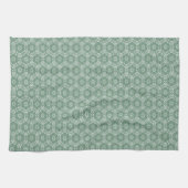 Mint Green Floral Pattern Theedoek (Horizontaal)