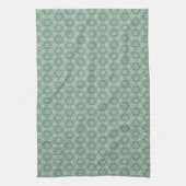Mint Green Floral Pattern Theedoek (Verticaal)