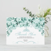 Mint Green Floral Quinceanera Merci (Debout devant)