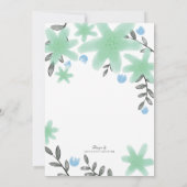 Mint Green Floral Rehearsal Dinner Invite Kaart (Achterkant)