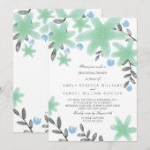 Mint Green Floral Rehearsal Dinner Invite Kaart (Voorkant / Achterkant)