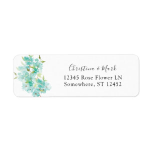 Mint Green Floral Return-adreslabel Etiket