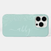 Mint Green Floral Script iPhone / iPad case (Achterkant (horizontaal))
