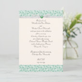 Mint Green Florentine Faire-part de mariage (Debout devant)