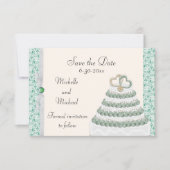 Mint Green Florentine sparen de Datum Save The Date (Voorkant)