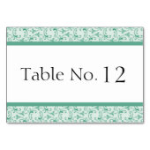 Mint Green Florentine Wedding Table Kaart (Voorkant)
