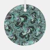 Mint Green Fractal Forest Landscape Abstract Glas Ornament (Voorkant)