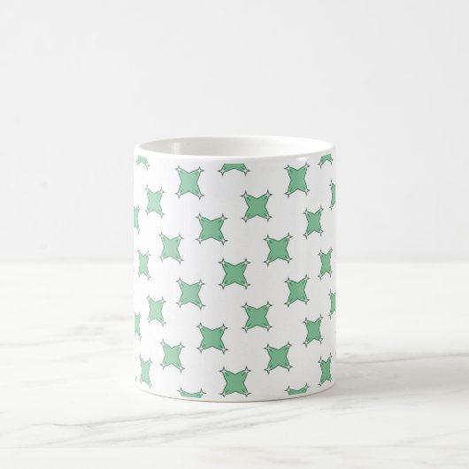 Mint green geometric star motif coffee mug (Centre)