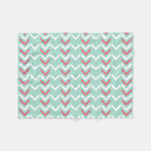 Mint Green geometrische Chevron pijlen patroon Fleece Deken