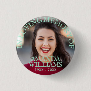 Mint Green gepersonaliseerde foto gedenkteken Ronde Button 3,2 Cm