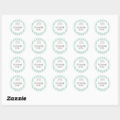 Mint Green Gestreepte Bakkerij Logo Dank u Ronde Sticker (Vel)