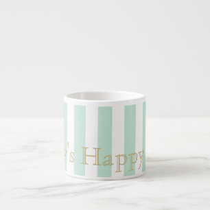 Mint Green Gestreepte Espresso Mok