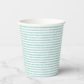 Mint Green Gestreepte Party Cups Papieren Bekers (Voorkant)