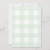 Mint Green Gingham Baptism Invitation Kaart (Achterkant)