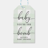 Mint Green Gingham Bath Bomb Favor Tag