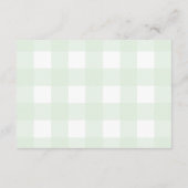 Mint Green Gingham Diaper Raffle Ticket Informatiekaartje (Achterkant)