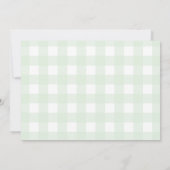 Mint Green Gingham Foto Christening Uitnodiging (Achterkant)