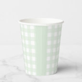 Mint Green Gingham Paper cup Papieren Bekers (Rechts)