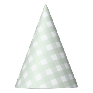 Mint Green Gingham Party Pet Feesthoedjes