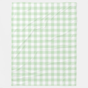 Mint Green Gingham Pattern Fleece Deken