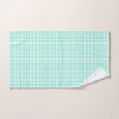 Mint Green Gingham Pattern Small Check Pset Handdoek (Handdoek)