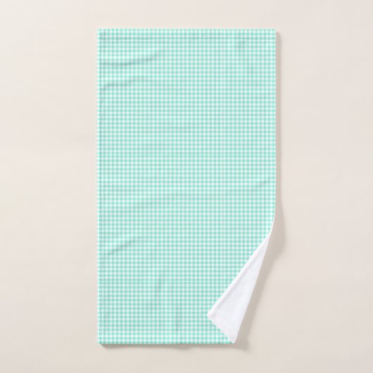 Mint Green Gingham Pattern Small Check Pset Handdoek (Handdoek)