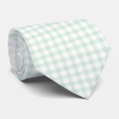 Mint Green Gingham Pattern-Stropdassen voor mannen Stropdas (Opgerold)
