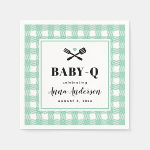 Mint Green Gingham Plaid Baby Q Servet